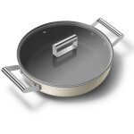 Sauteuse crme mat 28cm + couvercle - smeg - dpf2812crm