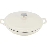Sauteuse en fonte ronde �maill�e avec couvercle, 3. 1 l, blanc