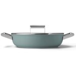 Sauteuse vert �meraude mat 28cm + couvercle - smeg - dpf2812egm