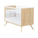 Sauthon - lit bébé seventies bois et blanc Sauthon - lit bébé seventies bois et blanc