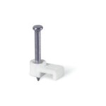 Scame - attaches pontet  clouer  5mm (boite de 100) cavalier blanc pour fixation de gaines, tubes et ...