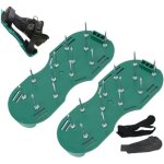 Scarificateur de pelouse avec pointes, clous 15 mm, 26 pointes en acier, sangles r�glables, vertes, chaussures ...