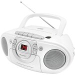 Scd5100we radio - lecteur cd fm cd, aux, cassette, fm blanc - soundmaster