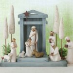 Sc�ne de no�l avec le p�re no�l ? d�corations de cr�che en r�sine artisanale ? accessoires de no�l uniques ...