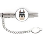 Schnauzer, schnauzer i - pince � cravate g�om�trique avec photo et inscription art - dog