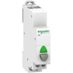 Schneider electric - acti9, ipb bouton - poussoir lumineux 1 no gris + voyant vert 12. . . 48vca / vcc ...