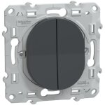 Schneider electric - double interrupteur va - et - vient 10a anthracite - ovalis - schneider