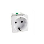 Schneider electric - prise 2p + t 16a schuko (allemand) blanche 2m  encastrer (sans plaque ni support) ...