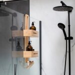Tag�re de salle de bains 60x28x15 cm, 2 paniers ajour�s, organisateur de douche � suspendre, rangement ...