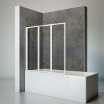 Pare - baignoire pliant, pivotant, 127 x 120 cm, sans percer schulte 3 volets, verre transparent 3 mm, ...