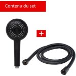 Schulte - pommeau de douche rond, kit douchette � main orientable noir