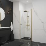 Schulte - porte de douche pivotante, verre 5 mm anticalcaire, style, profilé or mat 60 x 192 cm Schulte - porte de douche pivotante, verre 5 mm anticalcaire, style, profilé or mat 60 x 192 cm