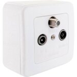 Rds908531 prise antenne sat, tv, fm montage apparent (en saillie) prise de passage - schwaiger