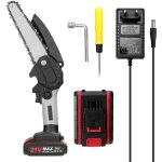 Scies �lectriques portables de taille 21v 6 pouces, petite tron�onneuse � bois, moteur de brosse, outil ...