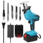 Scie sabre sans fil, scie alternative Électrique avec 4 lames, compatible avec batteries, pour métal, ... Scie sabre sans fil, scie alternative Électrique avec 4 lames, compatible avec batteries, pour métal, ...