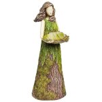 Sculptures de jardin statues, figurines, conte foug�re f�e statuaire avec table � oiseaux salle � manger ...