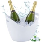Seau à champagne, facile à transporter, capacité : 8 litres, h x l x p : 25, 5 x 35 x 25, 5 cm, blanc ... Seau à champagne, facile à transporter, capacité : 8 litres, h x l x p : 25, 5 x 35 x 25, 5 cm, blanc ...