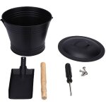 Seau � charbon noir avec pelle seau � cendres en m�tal pour chemin�e convient aux chemin�es, aux foyers ...