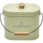 Seau a compost 3l ovale vert pastel avec filtre - guillouard
