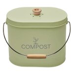 Seau � compost ovale 7l vert sauge guillouard 040631