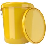 Fixedbyu - seau avec couvercle seau � vide en plastique poign�e 15, 9l alimentaire jaune clair