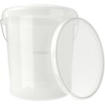 Fixedbyu - seau avec couvercle seau  vide en plastique poigne 15, 9l alimentaire transparent
