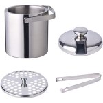 Seau � glace isotherme en acier inoxydable de 1, 3 l avec poign�e, seau � champagne � double paroi avec ...