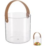 Seau � glace transparent en plastique avec sangle de transport pour refroidir vin, champagne et bi�re, ...