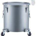 Seau  graisse pour friteuse de 10 gal, bac d'limination d'huile avec base  roulettes, acier au carbone, ...