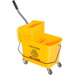 Seau de nettoyage avec chariot 20 l et presse, chariot  deux compartiments, jaune