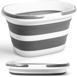 Seau pliable de 16 l avec poign�es, seau de nettoyage pliable en silicone peu encombrant pour le nettoyage ...