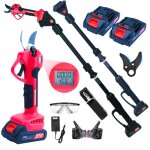 S�cateur �lectrique, 1360 kg, 3 modes de coupe (15 / 20 / 25 mm), rallonge t�lescopique de 228, 6 cm, ...