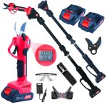 Scateur lectrique avec une force de coupe de 3000 lbs, 3 modes de coupe (15 / 20 / 25 mm), perche tlescopiq ...