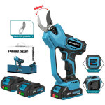 S�cateur �lectrique sans fil 45mm, vitesse automatique, avec deux batteries de 2, 0 ah - compatible perche ...