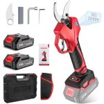 Secateur electrique sans fil 50mm, s�cateur de jardin avec 2 batteries et �cran lcd, lames sharp sk5, ...