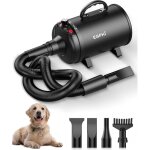 S�che - cheveux pour chien, 5. 2hp / 3800w pet grooming force blower � haute vitesse avec 4 buses, vitesse ...
