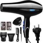 S�che - cheveux professionnel 2200 w puissant � chauffage rapide, air froid et ionique, portable et pliable, ...