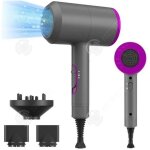 Seche cheveux professionnel ionique 2000w silencieux support a seche - cheveux avec 1 diffuseur 2 buses ...