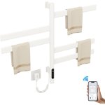 S�che - serviettes chauffant mural rotatif 220v avec minuterie & contr�le de temp�rature ? acier inoxydable ...