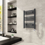 Sche - serviette lectrique radiateur anthracite 284w, sche - serviettes lectrique 70x50cm, avec lcd ...