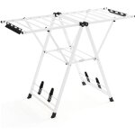 Costway - s�choir � linge autoportant, �tendoir � linge pliable en m�tal avec ailes r�glables en hauteur, ...