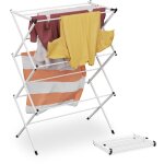 Relaxdays - schoir  linge pliable, 104x73x38 cm, 11 barres, tendoir extensible en mtal, intrieur, ...