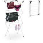 Relaxdays - s�choir � linge pliable, 18 barres, 136x62x51 cm, int�rieur, m�tal, �tendoir � linge compact, ...