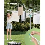 S�choir � linge rotatif r�glable en hauteur de 60 m, pour 6 charges de machine � laver, ext�rieur, jardin, ...