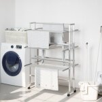 Vidaxl - schoir  linge avec roues 89x64x129 cm aluminium