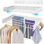 Schoir mural avec 5 tiges en acier inoxydable, schage  linge pliant  la maison suspendre les vtements, ...