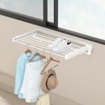 S�choir mural protect s�che linge d�pliable avec support de s�chage t�lescopique pour salon 4 barres ...