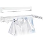 S�choir mural, s�che linge d�pliable avec 5 barres de 60 cm, �tendoir � linge robuste pour int�rieur ...