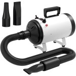 Pawhut - schoir pulseur chien professionnel 2200w 3 buses 3 tempratures rglables poigne blanc