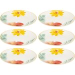 Secret de gourmet - assiettes  dessert margaux, en porcelaine, 6 pices x 19 cm